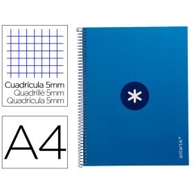 Caderno Espiral Din A4 Antartik Capa Forrada 80F 90 Gr Quadricula 5Mm 1 Banda 4 Furos Cor Azul Escuro