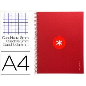 Caderno Espiral Din A4 Antartik Capa Forrada 80F 90 Gr Quadricula 5Mm 1 Banda 4 Furos Cor Framboesa