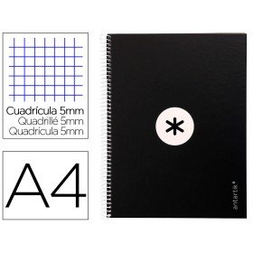 Caderno Espiral Din A4 Antartik Capa Forrada 80F 90 Gr Quadricula 5Mm 1 Banda 4 Furos Cor Preto