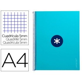 Caderno Espiral Din A4 Antartik Capa Forrada 80F 90 Gr Quadricula 5Mm 1 Banda 4 Furos Cor Turquesa