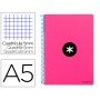 Caderno Espiral Din A5 Antartik Capa Dura 80 F 100 Gr Quadricula 5 Mm com Margem Cor Rosa Fluor