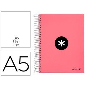 Caderno Espiral Din A5 Antartik Capa Forrada 120 F 100 Gr Liso 5 Mm 5 Bandas Cor Coral