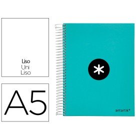 Caderno Espiral Din A5 Antartik Capa Forrada 120 F 100 Gr Liso 5 Mm 5 Bandas Cor Menta