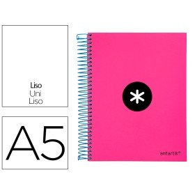 Caderno Espiral Din A5 Antartik Capa Forrada 120 F 100 Gr Liso 5 Mm 5 Bandas Cor Rosa