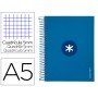 Caderno Espiral Din A5 Antartik Capa Forrada 120 F 100 Gr Quadricula 5 Mm 5 Bandas Cor Azul Escuro
