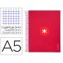 Caderno Espiral Din A5 Antartik Capa Forrada 120 F 100 Gr Quadricula 5 Mm 5 Bandas Cor Framboesa