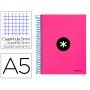 Caderno Espiral Din A5 Antartik Capa Forrada 120 F 100 Gr Quadricula 5 Mm 5 Bandas de Cores Cor Rosa F.