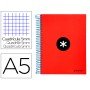 Caderno Espiral Din A5 Antartik Capa Forrada 120 F 100 Gr Quadricula 5 Mm 5 Bandas de Cores Cor Vermelho