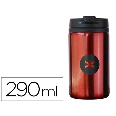 Copo Antartik Aco Inoxidavel com Tampa Dosificadora de Seguranca E Base Acolchoada 290 Ml Cor Vermelho