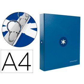 Pasta Antartik Din A4 Forrada 4 Aneis 25 Mm Redondos Cor Azul Escuro