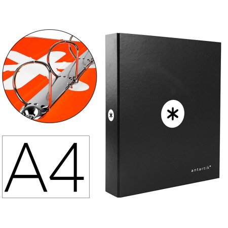 Pasta Antartik Din A4 Forrada 4 Aneis 40 Mm Mistos Cor Preta