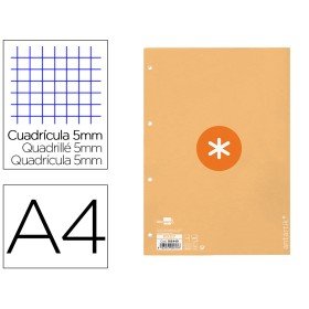 Recarga Colada Antartik Quadricula 5Mm Din A4 80 F 90 Gr 4 Furos 1 Banda Moldura Cor Amarelo Claro