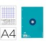 Recarga Colada Antartik Quadricula 5Mm Din A4 80 F 90 Gr 4 Furos 1 Banda Moldura Cor Turquesa