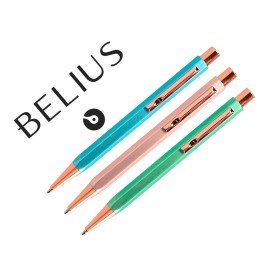 Esferografica Belius Brela Corpo Hexagonal com Clip 3 Esferograficas Cores Pastel Sortidas em Caixa de Oferta
