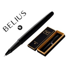Esferografica Belius Origen 1995 Aluminio Textura Escovado Cor Preto Tinta Azul Caixa Design