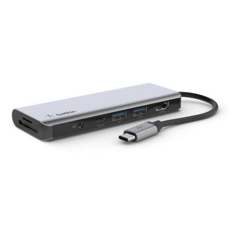 Adaptador Belkin Avc009Btsgy Hub Usb-C 7 em 1 Sd Micro Sd Audio 2 x USB Hdmi Usb-C Carregamento 100W