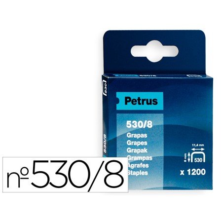 Agrafes Petrus Para Cravadora 530/8 Caixa 1200 Unidades