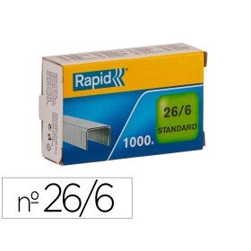 Agrafes Rapid 26/6 Mm Galvanizados Caixa de 1000 Unidades