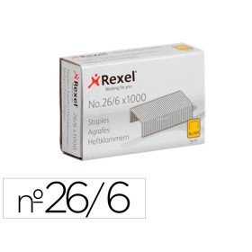 Agrafes Rexel 26/6 Mm Galvanizados Caixa de 1000 Unidades