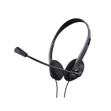 Auricular Trust Basics com Microfone Ajustavel USB 2.0 Comprimento Cabo 180 Cm Cor Preto