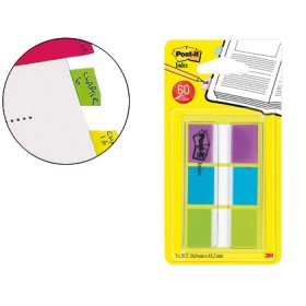 Bandas Separadoras Post-It Index 680-Roy Verde Azul E Violeta Dispensador Bolsa 3X20