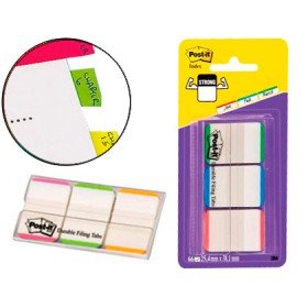 Bandas Separadoras Post-It Index Verde Vermelho E Azul Dispensador Bolsa 3X22