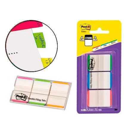 Bandas Separadoras Post-It Index Verde Vermelho E Azul Dispensador Bolsa 3X22