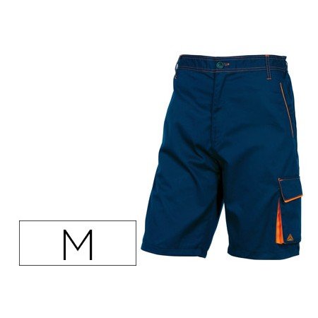 Bermuda Deltaplus com Cintura Ajustavel E 5 Bolsos Cor Azul-Laranja Formato M