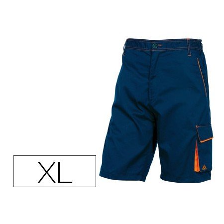 Bermuda Deltaplus com Cintura Ajustavel E 5 Bolsos Cor Azul-Laranja Formato Xl