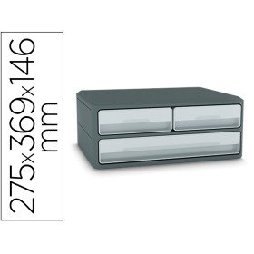 Bloco Classificador de Gavetas Cep Moov Up Reciclado 80% 3 Gavetas Cor Cinza 275X369X146 Mm