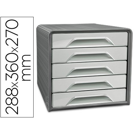 Bloco Classificador de Gavetas Cep Smoove 5 Gavetas Cor Cinza