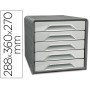 Bloco Classificador de Gavetas Cep Smoove 5 Gavetas Cor Cinza