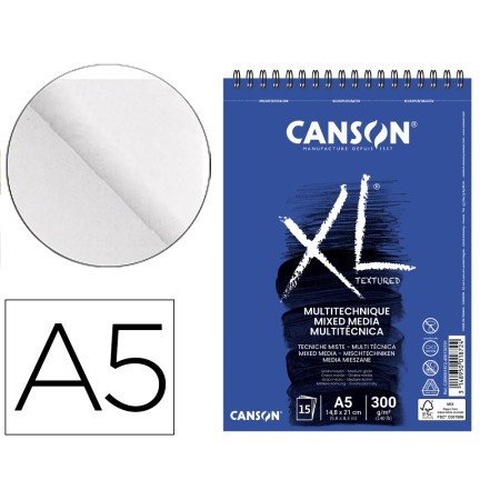 Bloco de Desenho Aguarela Canson Xl Mix Grano Medio Din A5 15 Folhas 300 Gr