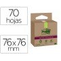 Bloco de Notas Adesivas Post-It Super Sticky 76X76 Mm com 70 Folhas Recicladas Pack de 3 Uds Cores Sortidas