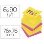 Bloco de Notas Adesivas Post-It Super Sticky 76X76 Mm com 90 Folhas Pack de 6 Bloco Cores Sortidas Colecao Rio de Janeir