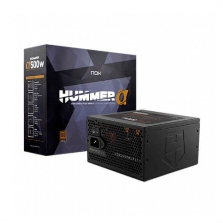 Fonte de alimentação nox 500w hummer alpha x500w 80+ bronze - semi-modular atx