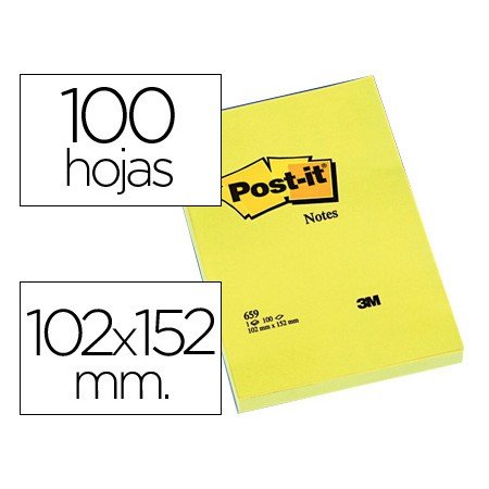 Bloco Notas Aderentes Post-It 102X152 Mm Liso com 100 Fls
