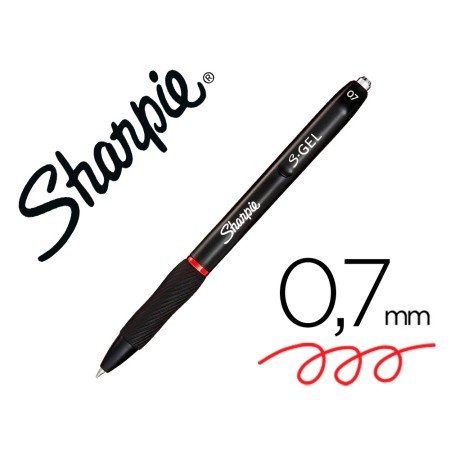 Boligrafo Sharpie Retractil Tinta Gel Punta 0,7 Mm Color Rojo