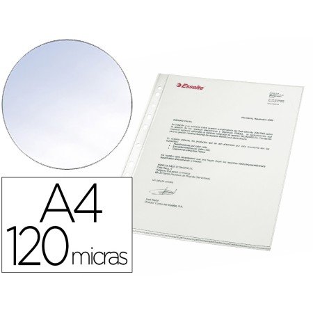 Bolsa Catalogo/Mica Esselte Din A4 Polipropileno Cristal 120 Mc Caixa de 100 Unidades