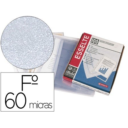 Bolsa Catalogo/Mica Esselte Folio Polipropileno Martelada 60 Mc com Reforco Caixa de 100 Unidades