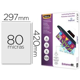 Bolsa de Plastificar Fellowes Brilho Din A3 80 Microns Pack 100 Unidades