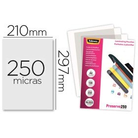 Bolsa de Plastificar Fellowes Brilho Din A4 250 Microns Pack de 100 Unidades