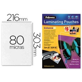 Bolsa de Plastificar Fellowes Brilho Din A4 80 Microns Pack 25 Unidades