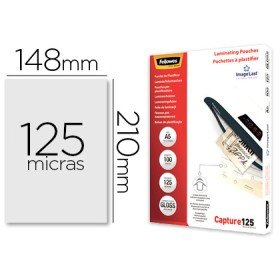 Bolsa de Plastificar Fellowes Brilho Din A5 125 Microns Pack 100 Unidades
