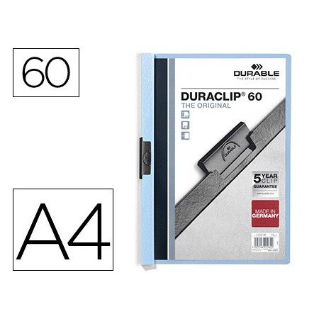 Bolsa Dossier Durable com Clip Lateral Din A4 Azul 60 Folha