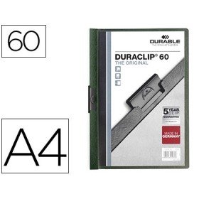 Bolsa Dossier Durable com Clip Lateral Din A4 Verde Escuro 60 Folhas