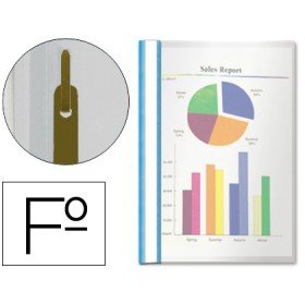 Bolsa Dossier Esselte Plastico com Ferragem Metalica Folio Azul