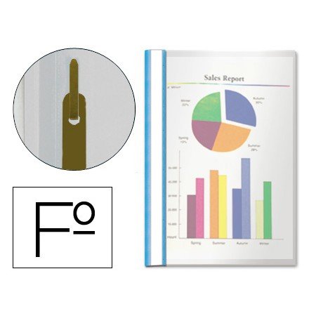 Bolsa Dossier Esselte Plastico com Ferragem Metalica Folio Azul