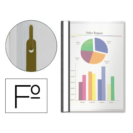 Bolsa Dossier Esselte Plastico com Ferragem Metalica Folio Preto