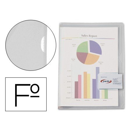 Bolsa Dossier Pardo em Plastico Folio Transparente